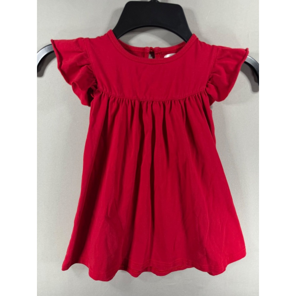 Sew Sassy Girls Red Flutter Sleeve Knit Cotton Boutique Top 18m